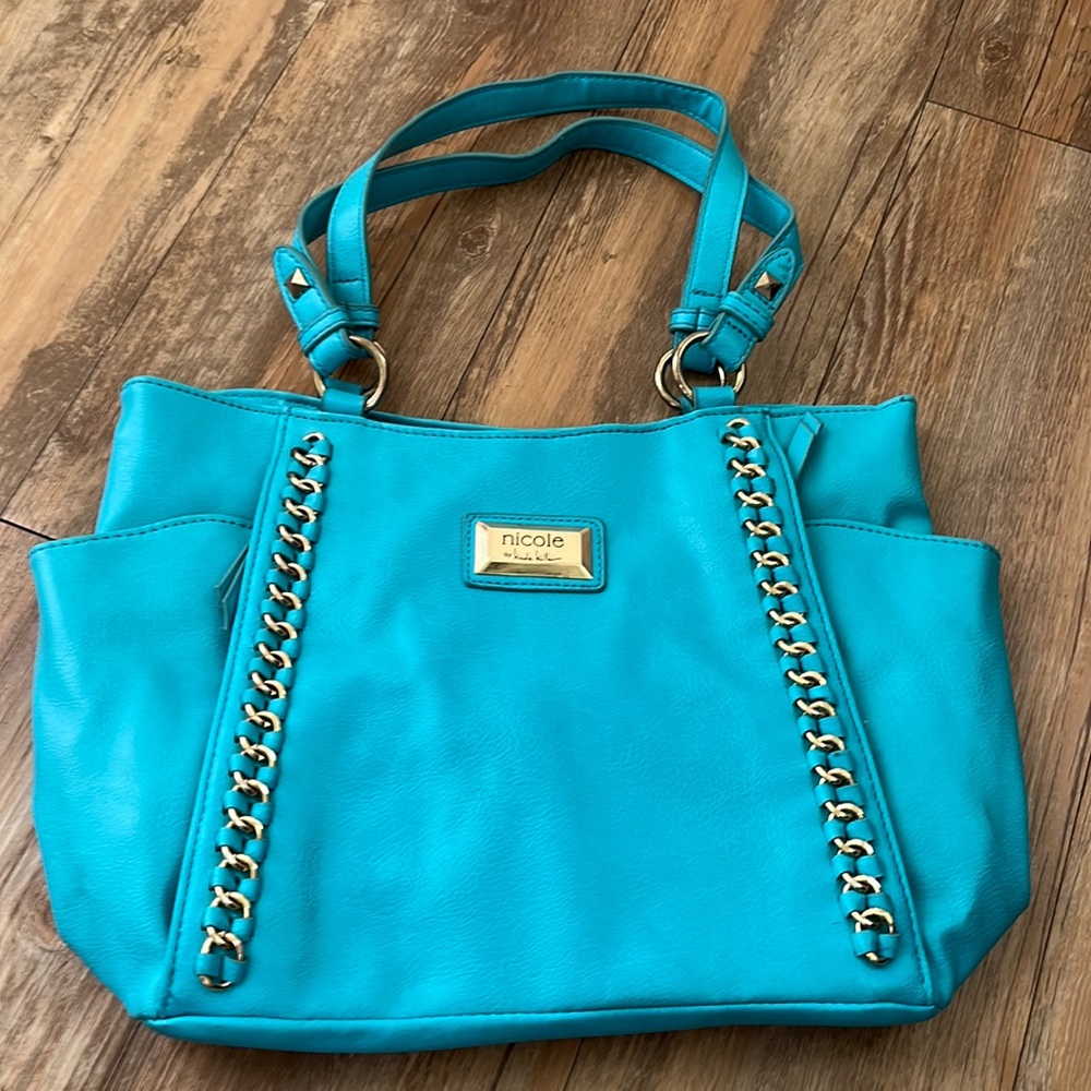 Turquoise & Gold Nicole Miller Purse